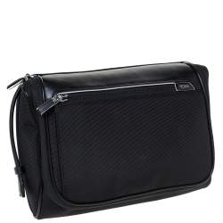 Pre Owned Tumi Black Nylon and Leather Richmond Travel Pouch