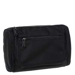Tumi Black Nylon and Leather Vanity Pouch