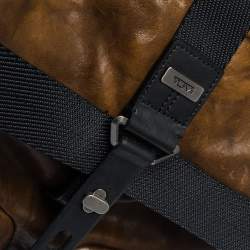 Pre Owned TUMI Brown/Black Leather London Roll Top Backpack