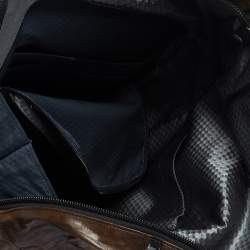 Pre Owned TUMI Brown/Black Leather London Roll Top Backpack