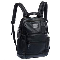 Tumi Black Coated Canvas and Leather Alpha 3 Brief Pack Backpack