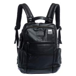 Tumi Black Coated Canvas and Leather Alpha 3 Brief Pack Backpack