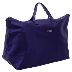 Pre Owned TUMI Purple Nylon Shopper Tote