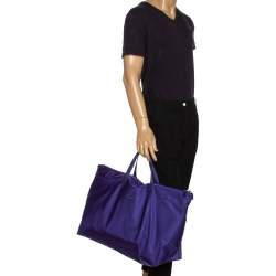 Pre Owned TUMI Purple Nylon Shopper Tote