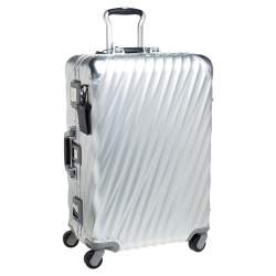 Pre Owned TUMI Silver Aluminum 4 Wheel Short Trip Packing Case 19 Degrees Luggage 65