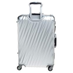 Pre Owned TUMI Silver Aluminum 4 Wheel Short Trip Packing Case 19 Degrees Luggage 65