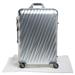 Pre Owned TUMI Silver Aluminum 4 Wheel Short Trip Packing Case 19 Degrees Luggage 65