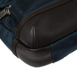 Pre Owned Tumi Blue/Brown Nylon and Leather Alpha Bravo Barstow Messenger Bag