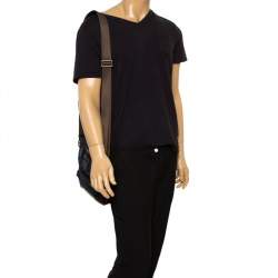 Pre Owned Tumi Blue/Brown Nylon and Leather Alpha Bravo Barstow Messenger Bag