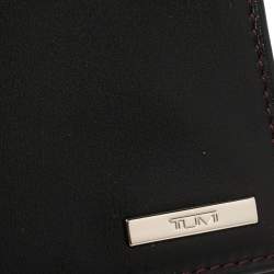 Pre Owned Tumi Black Leather Bifold Card Case