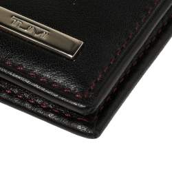 Pre Owned Tumi Black Leather Bifold Card Case