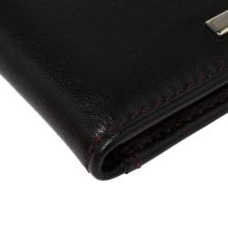 Pre Owned Tumi Black Leather Bifold Card Case