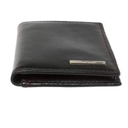 Pre Owned Tumi Black Leather Bifold Card Case