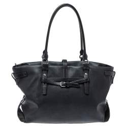 Pre Owned TUMI Black Leather Weekender Tote