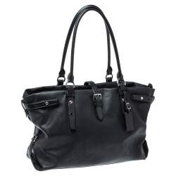 Pre Owned TUMI Black Leather Weekender Tote