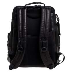 Pre Owned TUMI Dark Brown/Black Leather Alpha Bravo Knox Backpack