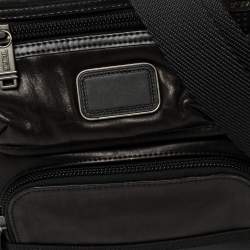 Tumi Dark Brown/Black Leather Alpha Bravo Barstow Messenger Bag