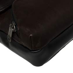 Tumi Dark Brown/Black Leather Barton Crossbody Bag