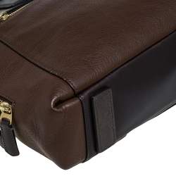 Pre Owned TUMI Brown Leather Double Zip Briefcase