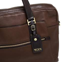 Pre Owned TUMI Brown Leather Double Zip Briefcase