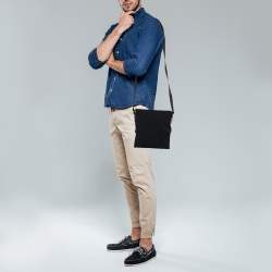 Pre Owned TUMI Black Nylon and Leather Messenger Bag