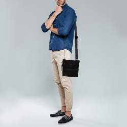 Pre Owned Tumi Black Nylon Alpha 2 Pocket Messenger Bag