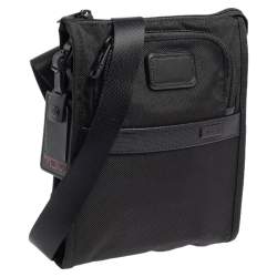 Pre Owned Tumi Black Nylon Alpha 2 Pocket Messenger Bag