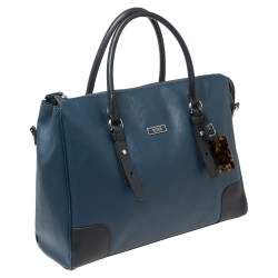 Pre Owned Tumi Blue Leather Tote