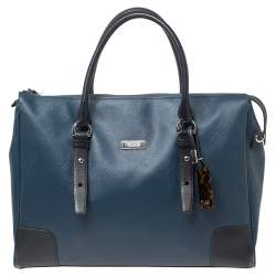 Pre Owned Tumi Blue Leather Tote