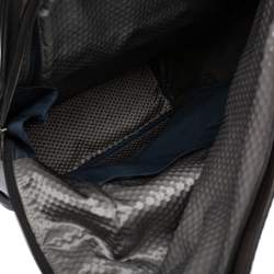 Pre Owned TUMI Black/Metallic Bronze Leather Alpha Bravo London Roll Top Backpack