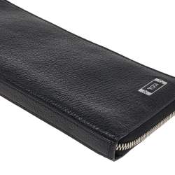 Pre Owned Tumi Black Leather Zip Around Wallet