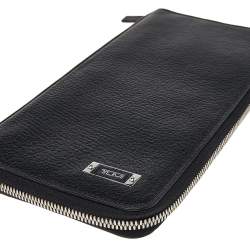 Pre Owned Tumi Black Leather Zip Around Wallet