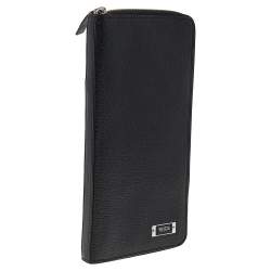 Pre Owned Tumi Black Leather Zip Around Wallet