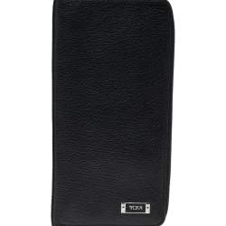 Pre Owned Tumi Black Leather Zip Around Wallet