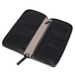 Pre Owned Tumi Black Leather Zip Around Wallet