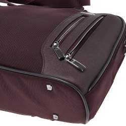 Pre Owned Tumi Burgundy Nylon T-Pass Kennedy Deluxe Brief Laptop Bag