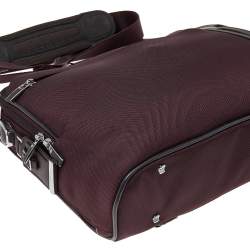 Pre Owned Tumi Burgundy Nylon T-Pass Kennedy Deluxe Brief Laptop Bag