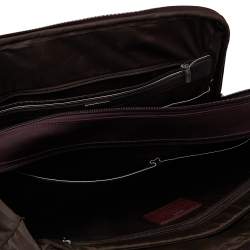 Pre Owned Tumi Burgundy Nylon T-Pass Kennedy Deluxe Brief Laptop Bag