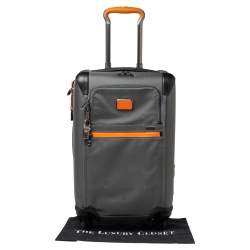 Pre Owned Tumi Grey/orange Nylon Alpha 2 Expandable Wheeled Luggage