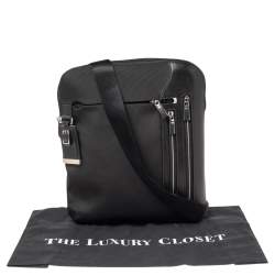 Pre Owned TUMI Black Nylon and Leather Arrive Messenger Bag