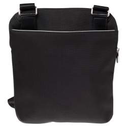 Pre Owned TUMI Black Nylon and Leather Arrive Messenger Bag