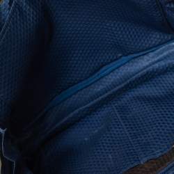 Pre Owned TUMI Blue/Brown Nylon and Leather Alpha Bravo Brooks Slim Briefcase