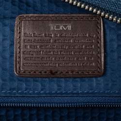 Pre Owned TUMI Blue/Brown Nylon and Leather Alpha Bravo Brooks Slim Briefcase