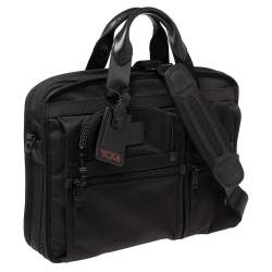 Pre Owned TUMI Black Nylon Alpha T-Pass Expandable Laptop Briefcase