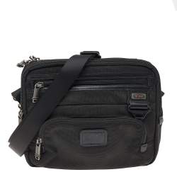 TUMI Black Nylon iPad Case Messenger Bag