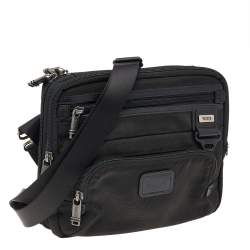 TUMI Black Nylon iPad Case Messenger Bag