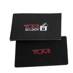 Tumi Black Graphic Print Nylon and Leather Trim Bifold Card Case