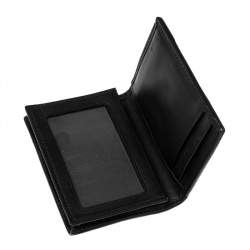 Tumi Black Graphic Print Nylon and Leather Trim Bifold Card Case