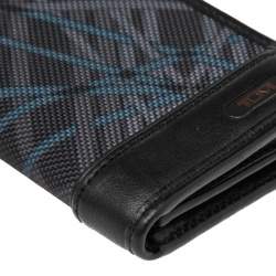 Tumi Black Graphic Print Nylon and Leather Trim Bifold Card Case