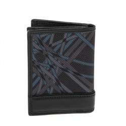 Tumi Black Graphic Print Nylon and Leather Trim Bifold Card Case